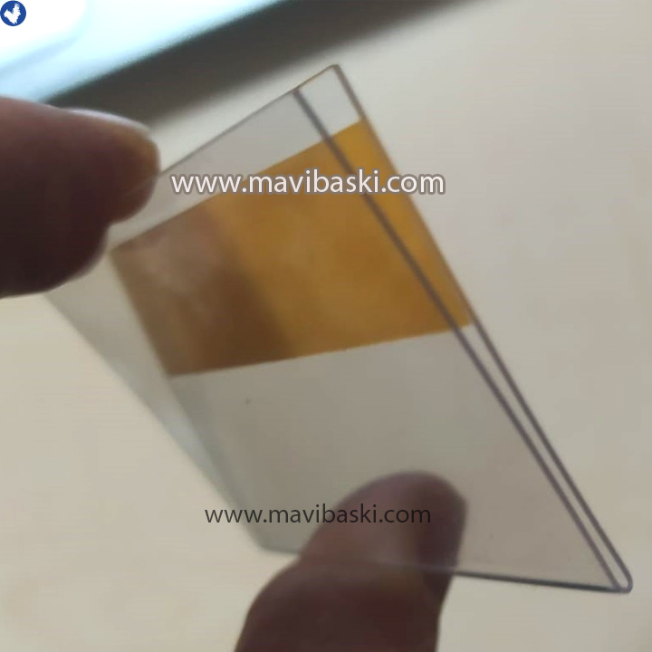 Arkası Yapışkanlı Şeffaf PVC Etiketlik