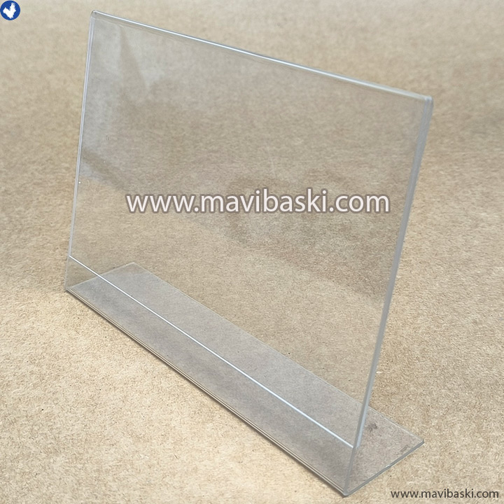pvc l tipi stand etiketlik yatay